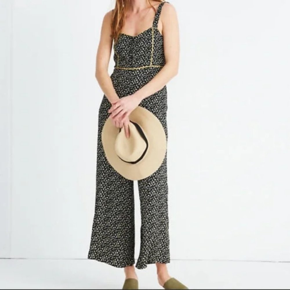 Madewell Button Front Wide Leg Jumpsuit - size 2